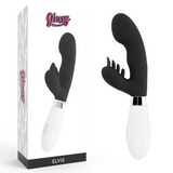 Glossy elvis rabbit massager sex toy black vibration modes