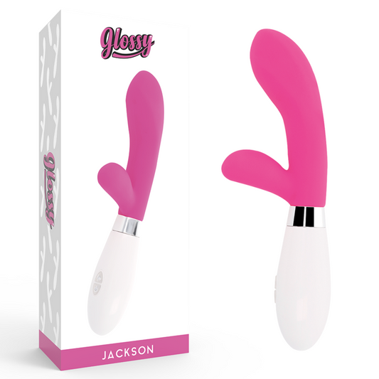 Glossy jackson rabbit pink massager sex toy vibration g-spot