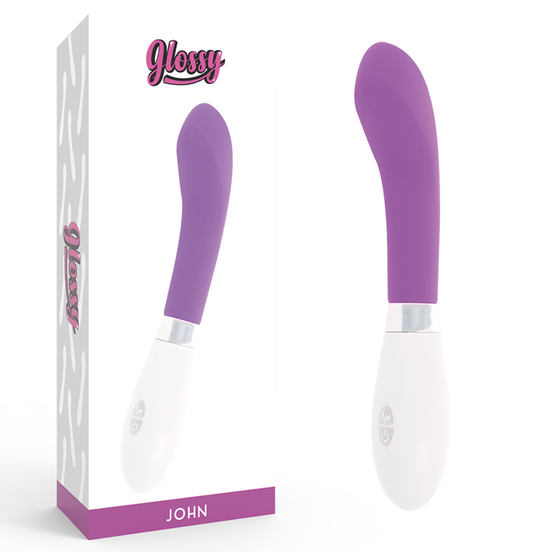 Glossy John vibratore viola stimolazione clitoride giocattolo del sesso curva da donna