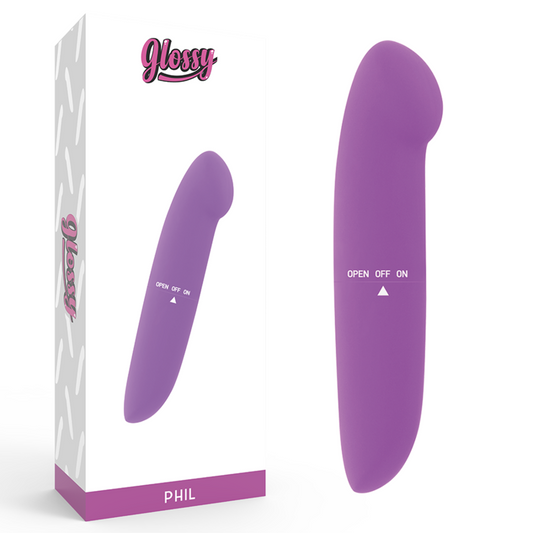 Glossy phil vibrator purple g-spot stimulation sex toy smooth silky massager women