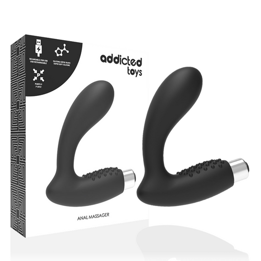 Addicted toys rechargeable prostate plug vibrator rectum sex prostate man black