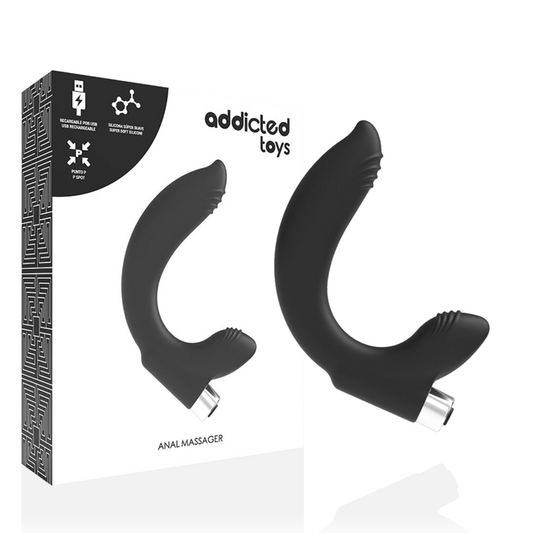 Addicted toys prostatic vibrator black anal massager silicone sex toy for men