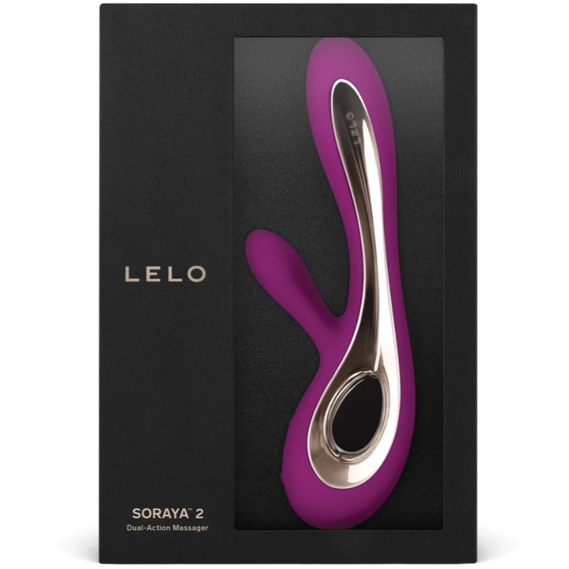 Lelo soraya 2 deep rose soft silicone sex toy stimulator g-spot rabbit vibrator