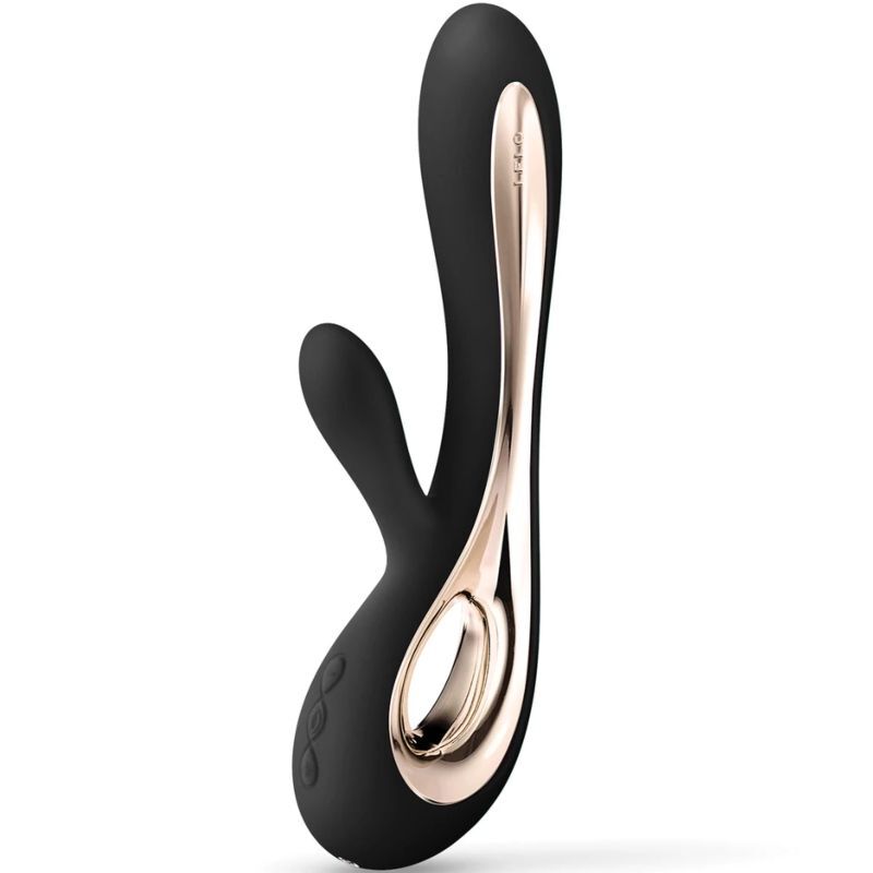 Lelo Soraya 2 schwarzer weicher Silikon-Sexspielzeugstimulator G-Punkt-Kaninchenvibrator