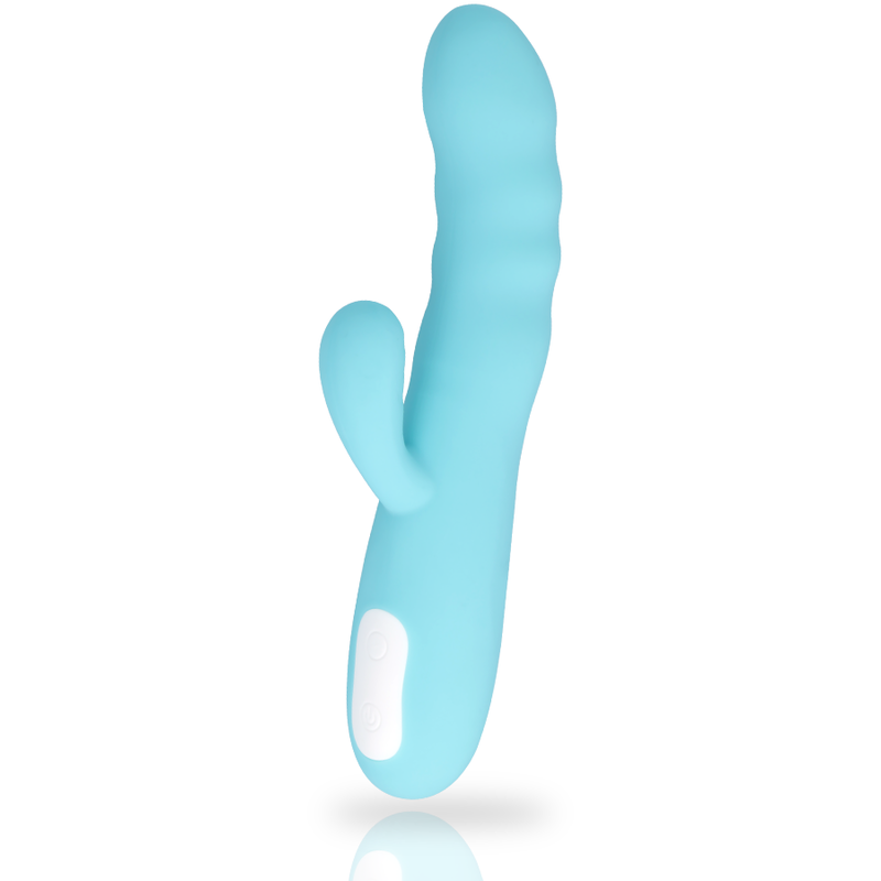 Mia eiffel turquoise blue rotating multispeed vibrator g-spot dildo rabbit adult