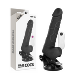 Basecock realistic vibrator remote control black dildo sex toy 19.5cm