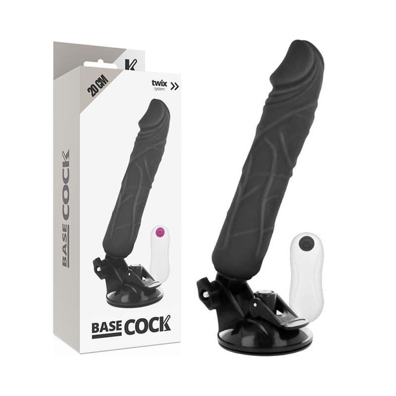 Basecock vibratore realistico telecomando sex toy donna dildo nero 20 cm