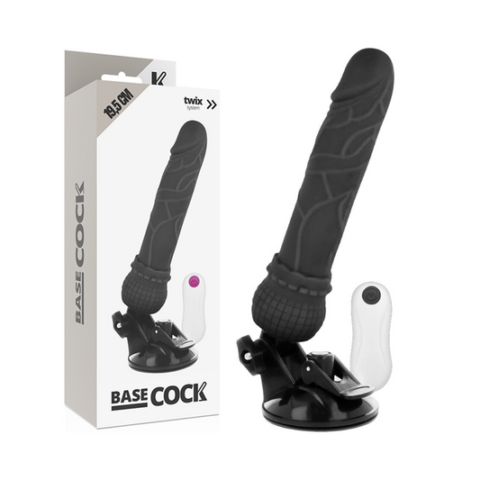 Sexspielzeugdildo, Basishahn, realistischer Vibrator, Fernbedienung, schwarz, 19,5 cm