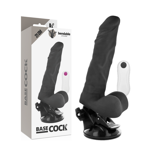 Women dildo basecock articulable vibrator remote control black sex toy 21cm