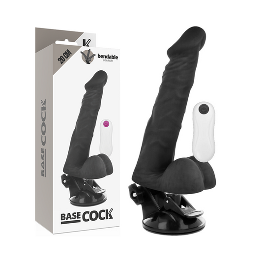 Sexspielzeug für Frauen, Basiscock-Vibrator, bewegliche Fernbedienung, schwarz, 20 cm