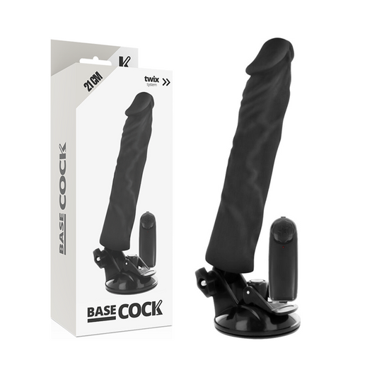 Vibrieren Sexspielzeug Basecock realistischer Fernbedienungsvibrator schwarz neu 21cm