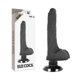 Vibratore dildo realistico Basecock 2-1 sex toy nero da 18,5 cm