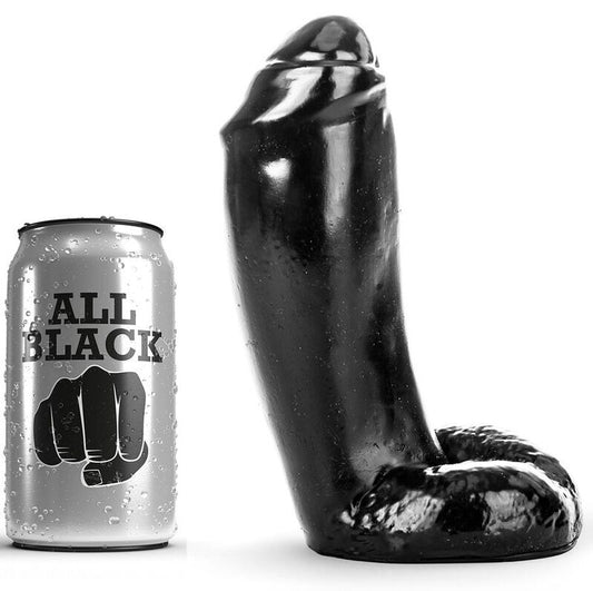 Ganz schwarzer realistischer 18-cm-Dildo, Sexspielzeug, Vergnügen, Anal, glatt, wasserdicht, für Damen und Herren