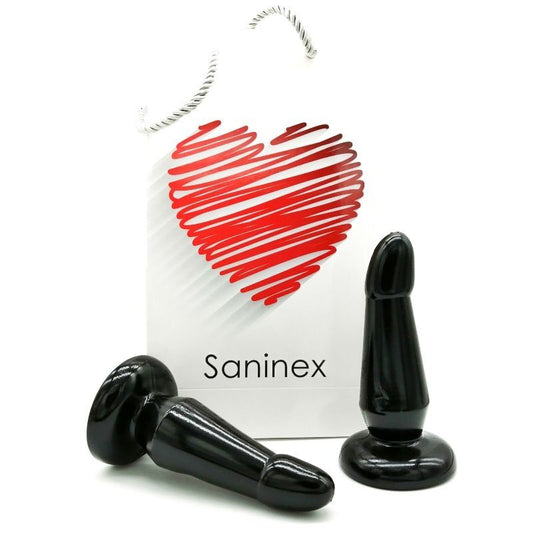 Saninex devotion plug black anal and vaginal pleasure sex toy stimulation