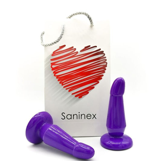Saninex devotion classic anal plug stopper butt lock silicone massager purple