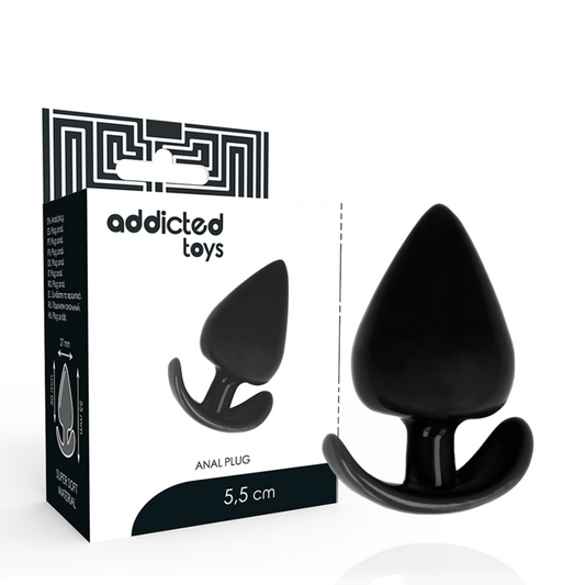 Addicted toys anal plug 5.5cm black pleasure anal super soft touch flexible