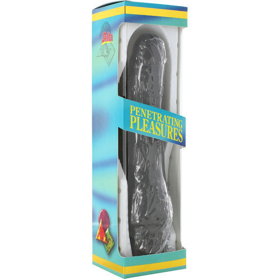 Sevencreations vinyl p-shape vibrator black penis 20cm