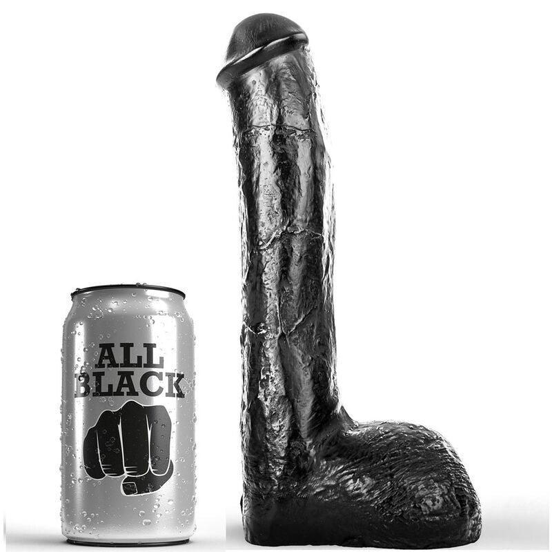 Ganz schwarzer, realistischer Penis, 23 cm, Lust-Analsexspielzeug-Dildo