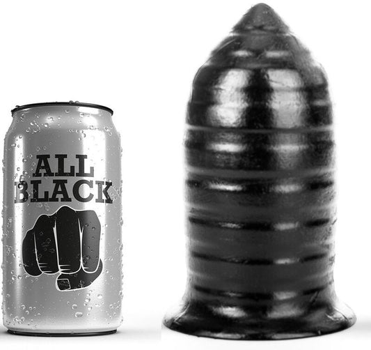 All black butt plug anal 16cm ribbed waterproof pleasure anal sex toys women men