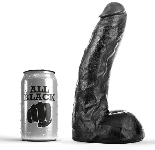 All black dong 22cm dildo sex toys slightly veined pleasure anal vaginal women men