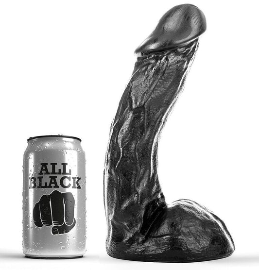 Ganz schwarzer Penis, 23 cm, mittelgroßer Dildo, Sexspielzeug, Analvergnügen, weich, flexibel, für Frauen und Männer