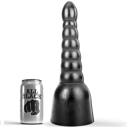 Ganz schwarzer Dildo-Analplug, vaginaler großer Penis-Buttplug für Frauen-Sexspielzeug, 34 cm