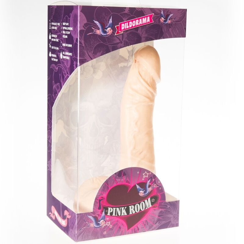 Rosa Zimmer-Eban-realistischer Dildo, natürlich, 19 cm