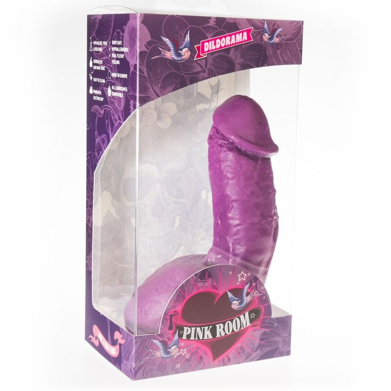 Pink room elian realistic dildo purple 17.5cm