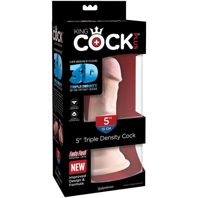 Dildo king cock realistic 13cm triple density suction cup woman sex toy