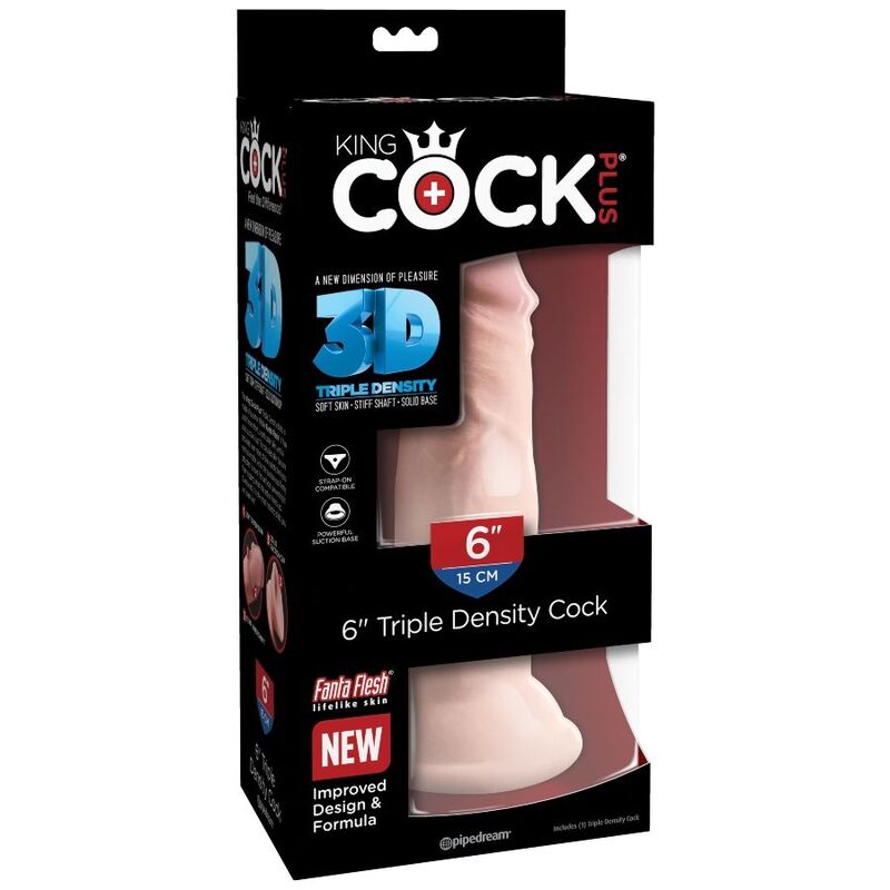 King cock dildo triple density realistic 15cm thick penis g-spot suction cup