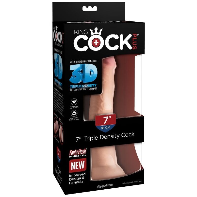 King cock dildo 18 cm tripla densità pene realistico giocattoli sessuali realistici di grandi dimensioni