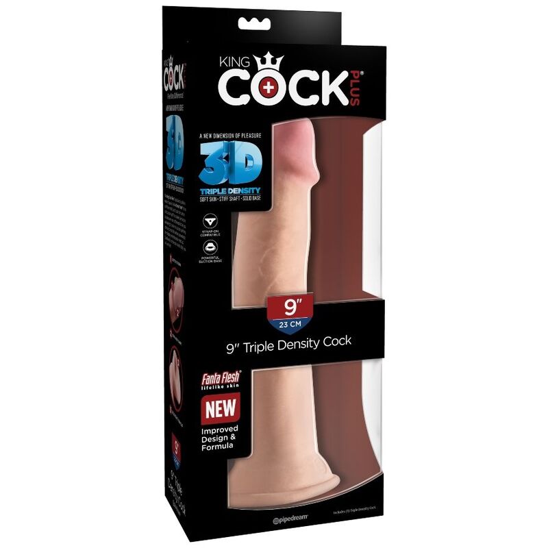 King cock dildo realistic 23cm triple density penis woman vaginal anal sex toy