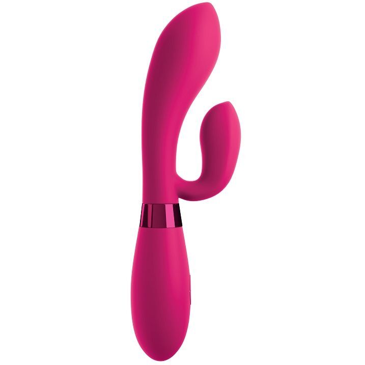 Vibratore multivelocità punto G dildo coniglio giocattolo del sesso femminile rosa omg mood silicone