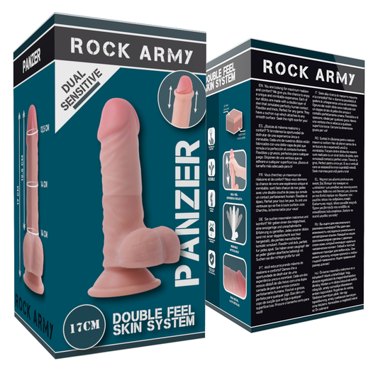 Rockarmy dual density panzer realistic dildo 17cm sex toys