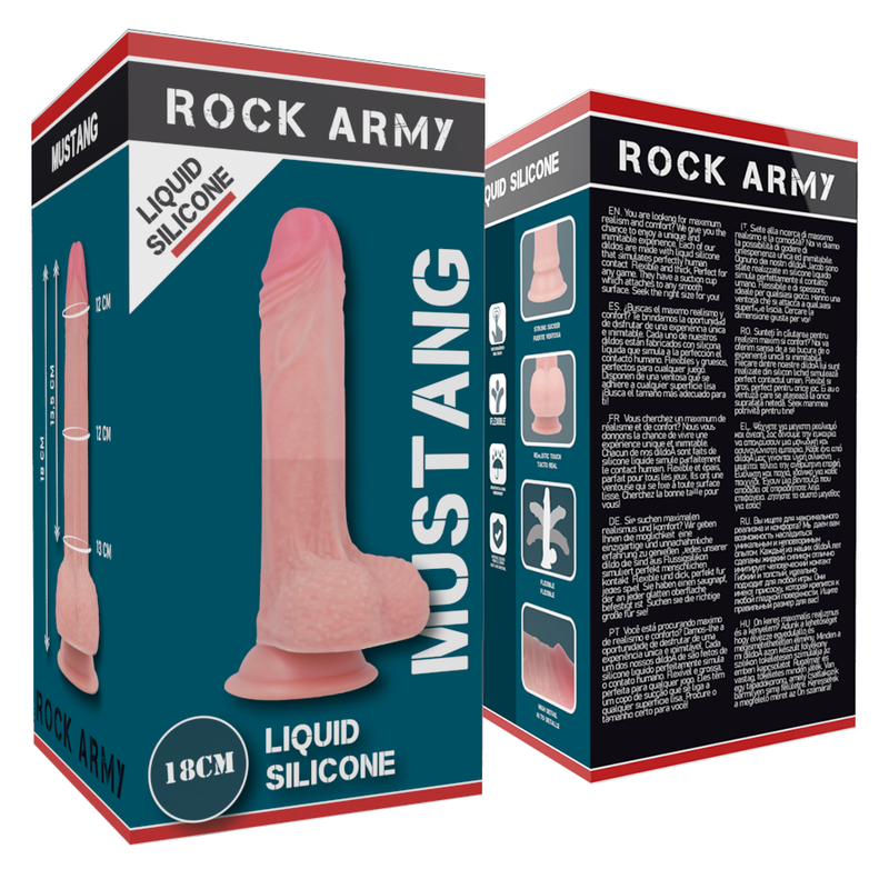 Rockarmy realistischer Premium-Mustang-Dildo aus flüssigem Silikon, 18 cm