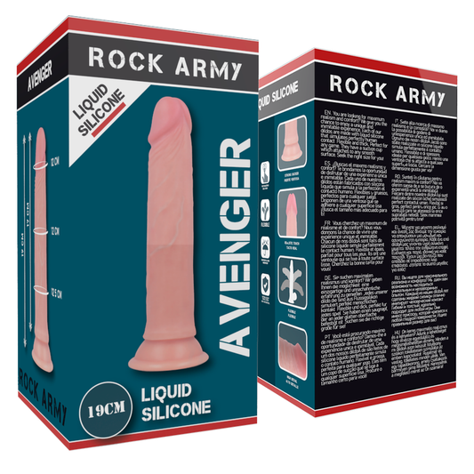 Rockarmy liquid silicone realistic dildo premium avenger 19cm