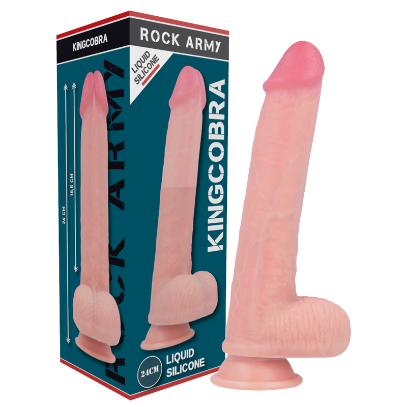 Rockarmy flüssiger realistischer Silikondildo Premium Kingcobra 24 cm