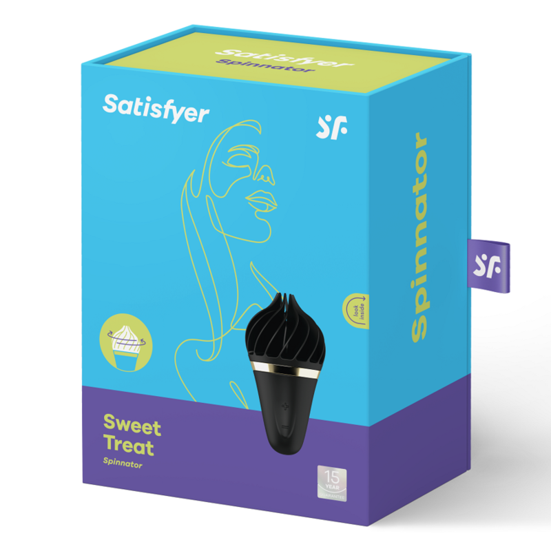 Satisfyer sweet treat spinnator black sex toy stimulation clitoris rotating