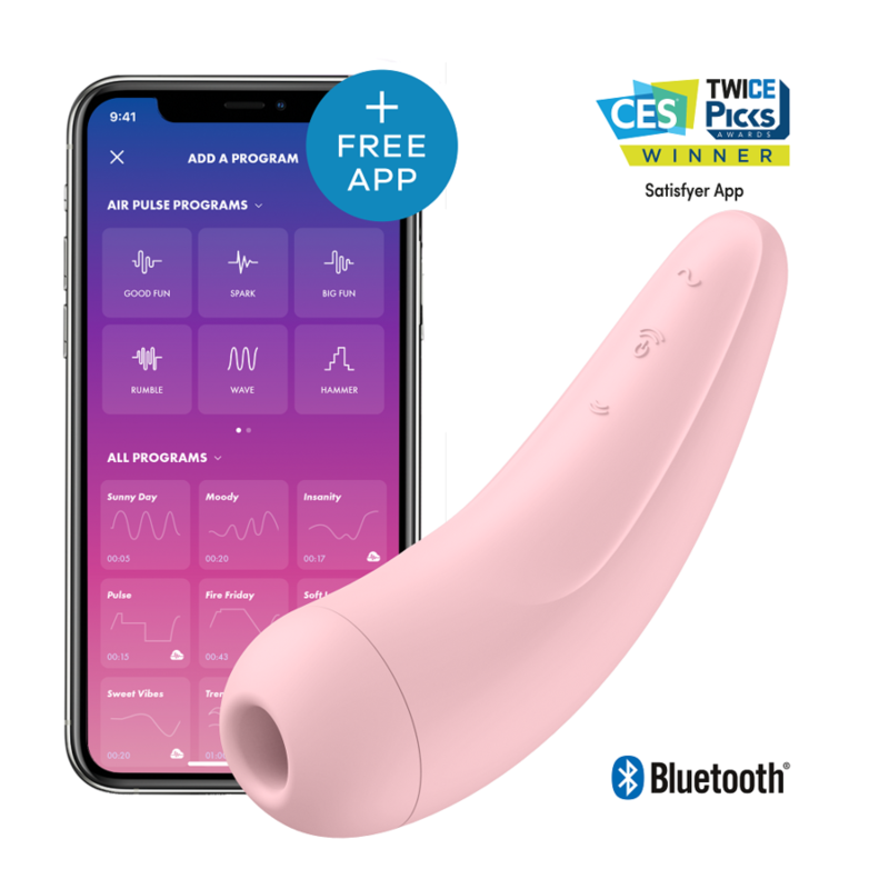 Satisfyer curvy 2+ pink app clitoral stimulation waves vibration sex toy