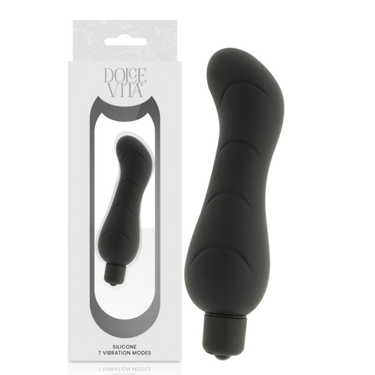 Dolce vita g-spot vibrator black silicone sex toy flexible