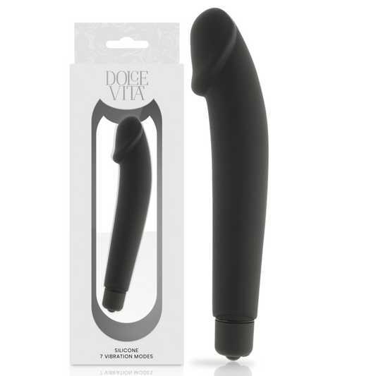 Multispeed vibrator g-spot dildo female adult sex dolce vita realistic black silicone