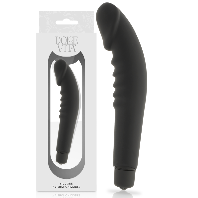 Dolce Vita realistischer Lustvibrator, schwarzes Silikon-Sexspielzeug für Frauen