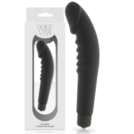 Dolce vita vibratore realistico per il piacere, giocattolo sessuale in silicone nero per donna