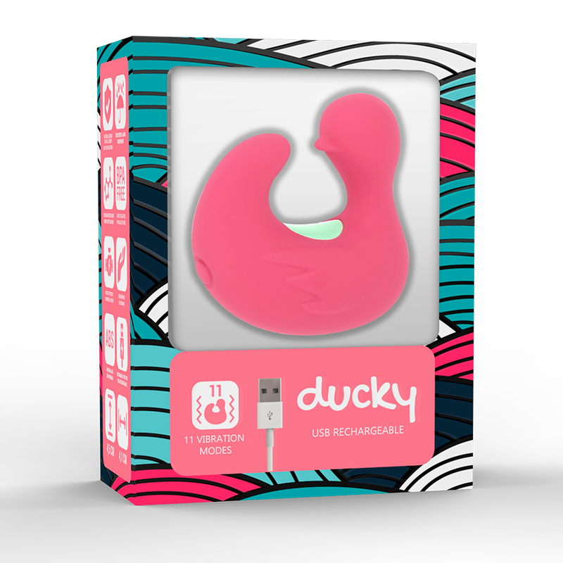 Stimolatore clitorideo happy loky duckymania stimolatore in silicone ricaricabile ditale