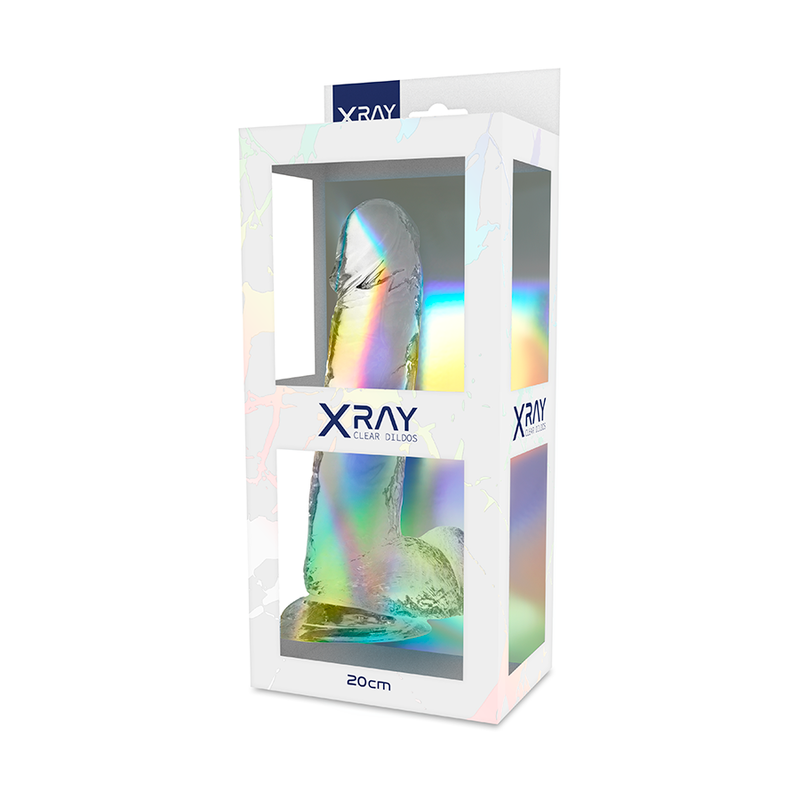 Xray realistic dildo with balls transparent 20cm x 4.5cm