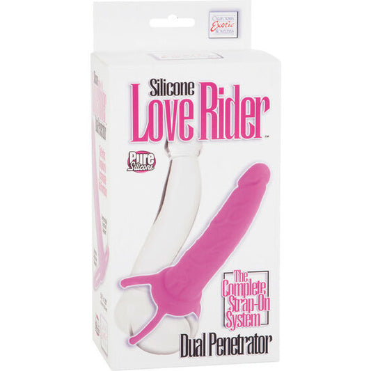 Calex Dual-Penetrator-Dildo mit rosa Gurtzeug