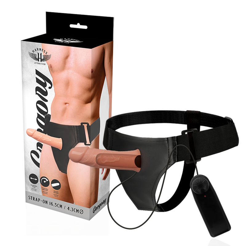 Harness attraction gregory hollow harness with vibrator 16.5 X 4.3cm