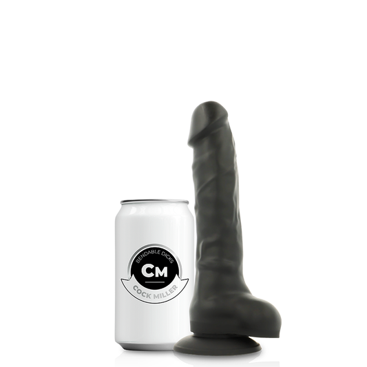 Cock miller silicone density cocksil articulable black dildo 18cm flexible soft