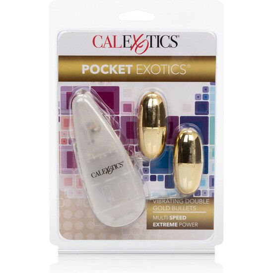 Calex pocket exotics vibrating double gold bullet sensuel and stimulating sex toy