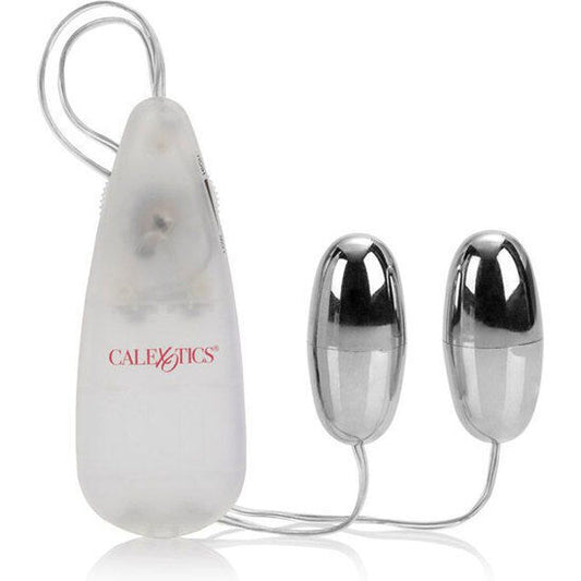 Calex vibrating bullet silver duo sex toy multi-speed stimulating pocket exotics